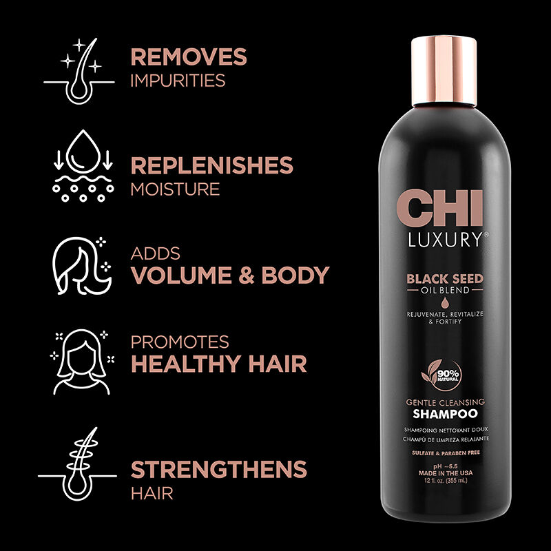 CHI Luxury Black Seed Oil Blend Gentle Cleansing Shampoo 12 oz